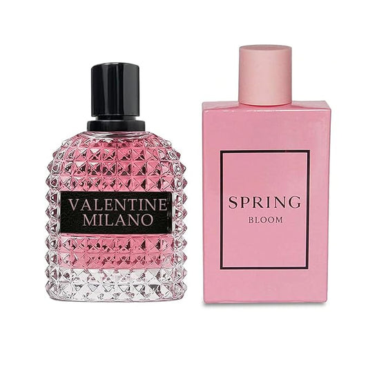 AFLUXE Women's Perfume Combo Set Milano Women&Spring Bloom Floral Fruity Fragrance Eau De Parfum Elegant 100ml Bottle Natural Spray Each for Daily Used