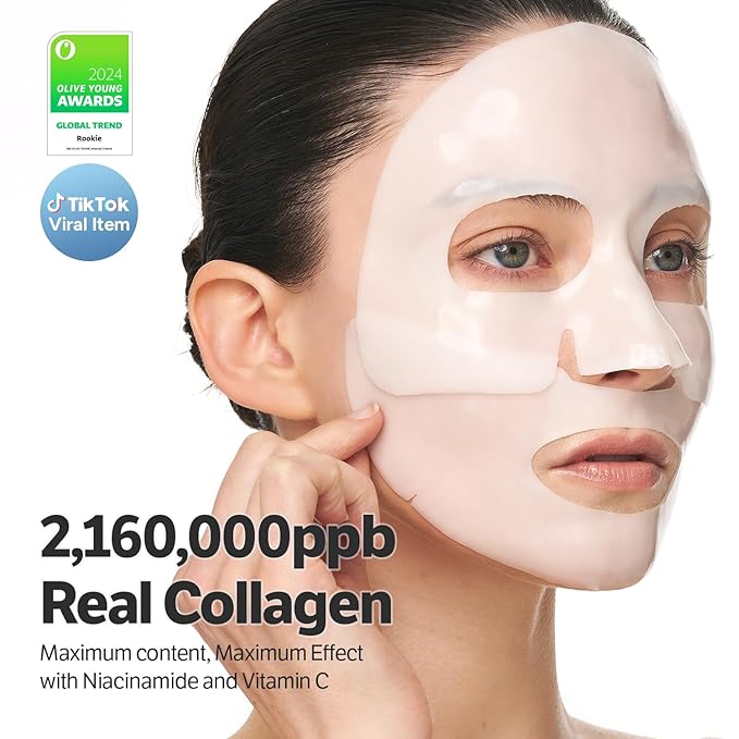 SUNGBOON EDITOR Deep Collagen Niacin-Vita C Overnight Mask | Brightening & Wrinkle Care Mask | 2,160,000PPB Collagen + Niacinamide + Vita C | Korean Skincare, 4ea