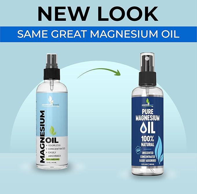 Pure Magnesium Oil Spray 12oz - Topical Magnesium Spray for Sleep Extra Strength - Less Sting - Less Itch - 100% Natural and Organic Oil - Made in USA