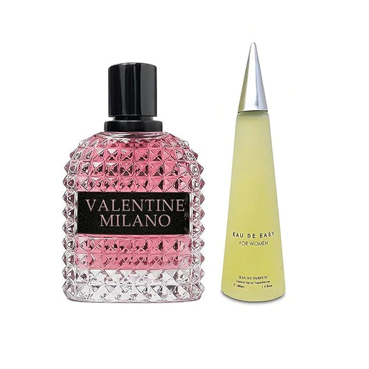 AFLUXE Women's Perfume Combo Set Milano Women&Easy Women Floral Fruity Fragrance Eau De Parfum Elegant 100ml Bottle Natural Spray Each for Daily Used