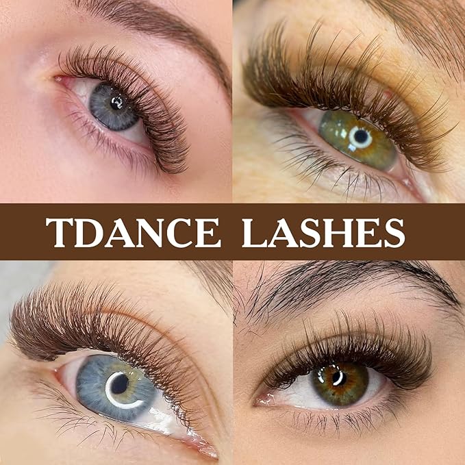 TDANCE Dark Brown Lash Extensions Colored Lash Extensions Classic Lash Extension 0.07mm C/D Curl Premium Brown Eyelash Extensions Salon Use (Dark Brown,C-0.07,10-17mm)
