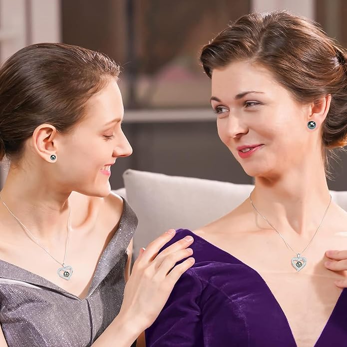 NONNYL Mothers Day Gifts for Mom, Wife, Women - Tahitian Black Pearl Necklaces, Fine Jewelry for Anniversary, Birthday, Valentine's Day