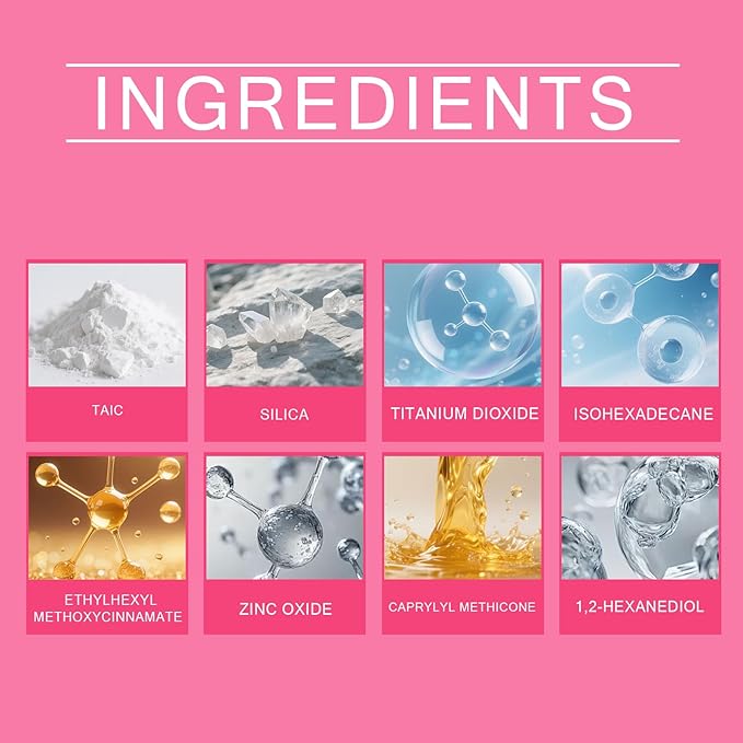 Mineral Sunscreen Setting Powder, SPF 50 Transparent Brush Powder, Long-Lasting,Lightweight Breathable, Oil Control Natural Matte, Suitable for Face, Scalp & Hair