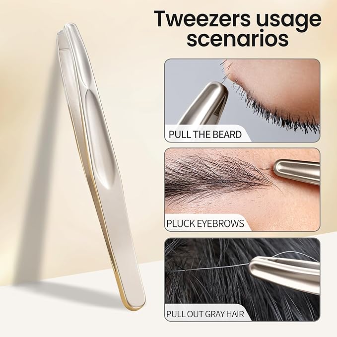 ZERNBER Eyebrow Tweezers for Women-1 Pack (Round)