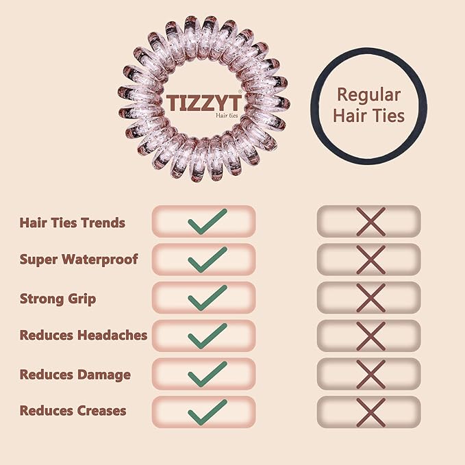 18pcs Spiral Hair Ties for Women – Hair Ties No Damage, Ponytail Holders for Thick and Thin Hair – Creaseless and Dent-Free Coil, Ideal Gifts for Women.