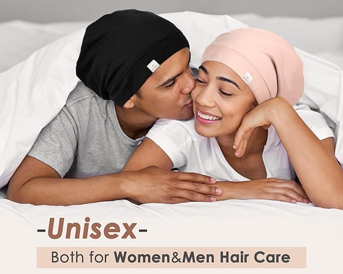 YANIBEST Silk Satin Bonnet Hair Wrap for Sleeping, Adjustable Slouchy Beanie for Women, Silk Lined for Curly Hair and Braids, Dark Grey