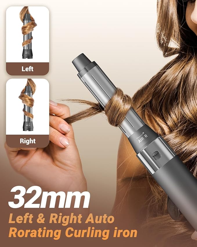 IBAYS Hair Dryer Brush 6 in 1 Hair Styler, 110,000 RPM High-Speed Negative Ionic Hair Dryer, Auto Curl Frizz-Free Blow Dryer Brush for Curling Volumizing Straightening Styling