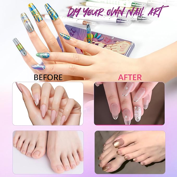MKNZOME 10 Color Nail Art Pens, Double-ended Nail Polish Pens Drawing Painting Point Liner Acrylic Painted Pen Kit, DIY Nails Art Design Manicure Tools Christmas Gifts 2026 Upgrade (2 Set)