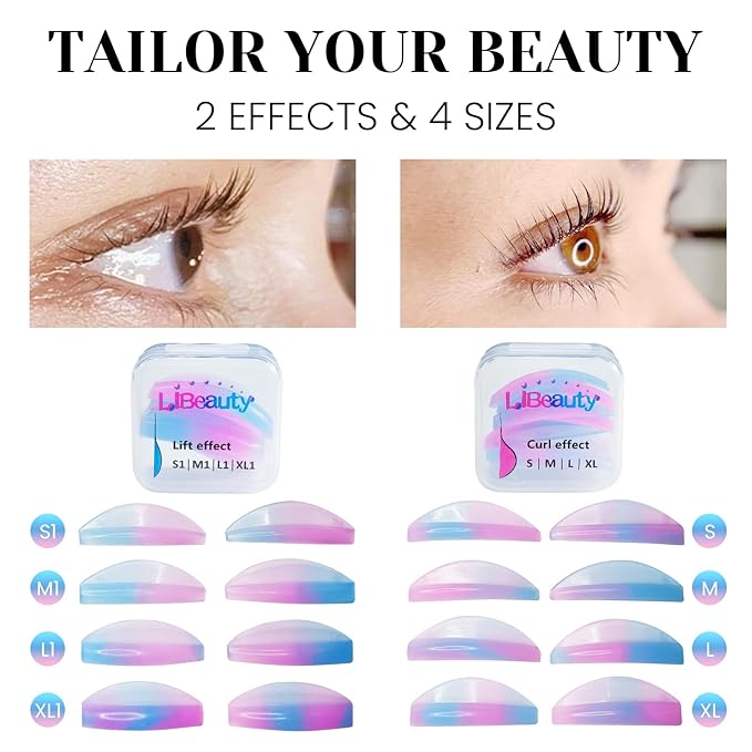 Libeauty Lash Lift and Color Kit Black, 4-in-1 Eyelash Perm and Brow Lamination Set with 15ml Large Volume Black Cream, DIY Eye Lash Wave and Brow Setting Tools for Home Use, 4 Weeks Curl & Definition