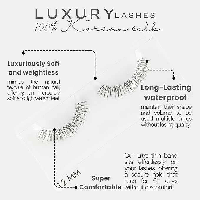 GAZELLE Luxury Natural Lash Clusters, Soft Korean Silk PBT Fibers, DIY Cluster Eyelash Extensions, Comfortable Wear, Lasts 10 Days – The secret – 14mm