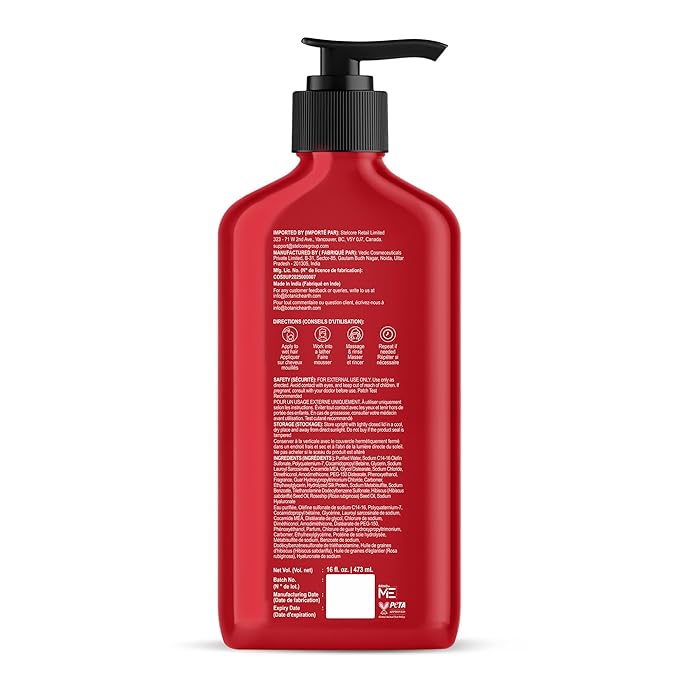 Botanic Hearth Hibiscus Shampoo Infused With Rosehip Oil, Hydrolyzed Silk Protein & Hyaluronic Acid Clarifying Shampoo To Smooth, Add Shine & Strengthen Hair| For All Hair Types, 16 Fl Oz