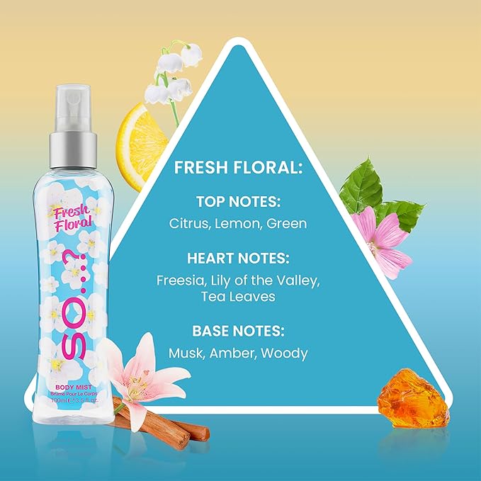 Fresh Floral Body Mist by So…? for Women - 3.5 oz Body Mist - Pack of 3