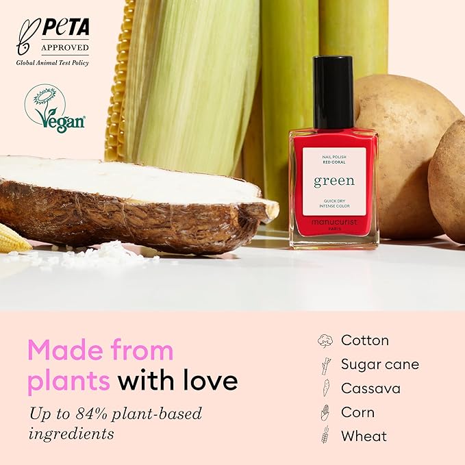 Manucurist Green Nail Polish - Pétula (Deep Pink) - Classic - Professional Manicure Effect Polish - Nail Polish - 15ml