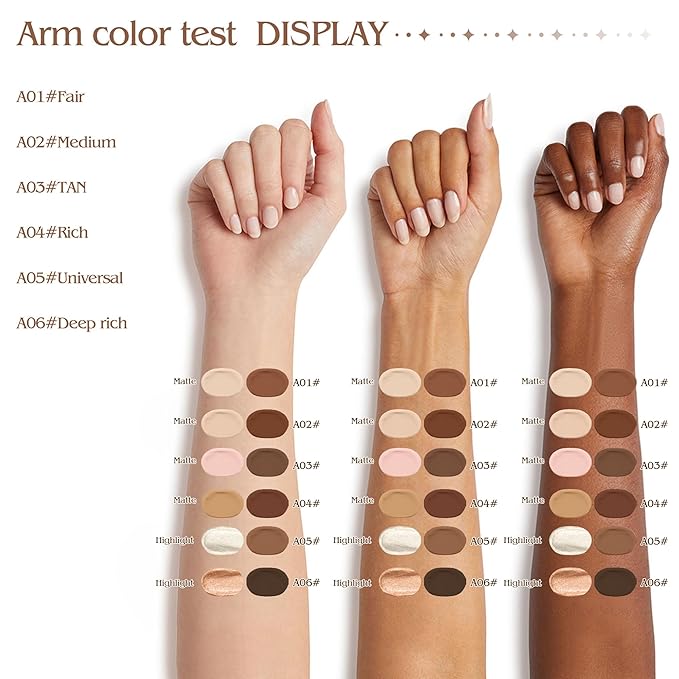 Contour Highlighter Stick，2in1 Dual-Ended Cream Bronzer&Highlighter Sticks Pen for Face Body Contouring Makeup- Buildable，Waterproof, Easy to Apply Suitable for Beginners，06Black Cocoa+Bronzer Shimmer