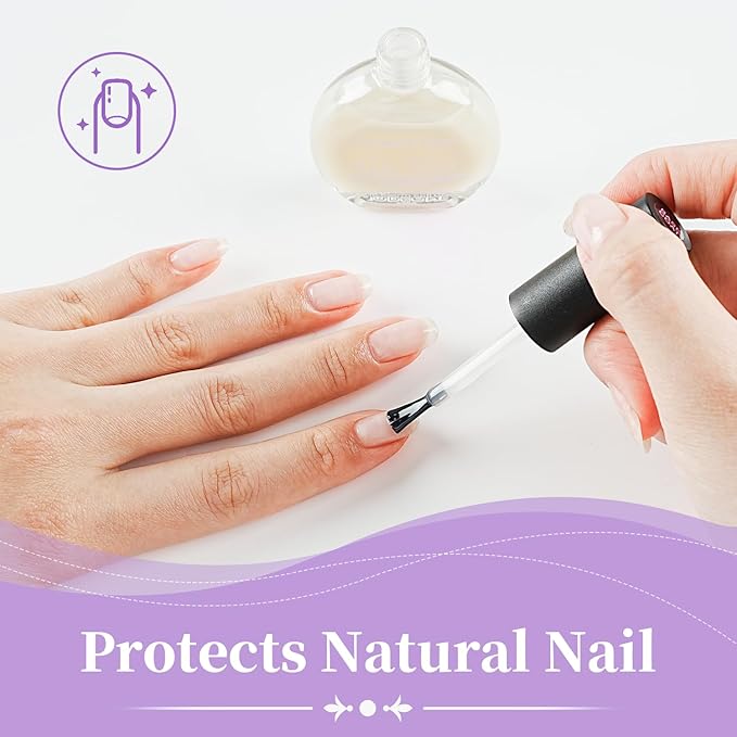 OpenLive 16.5ml Base Coat Nail Polish, Quick Dry Large Volume Base Coat, Color Lock Strengthen Nails for Women Salon DIY Nail Art