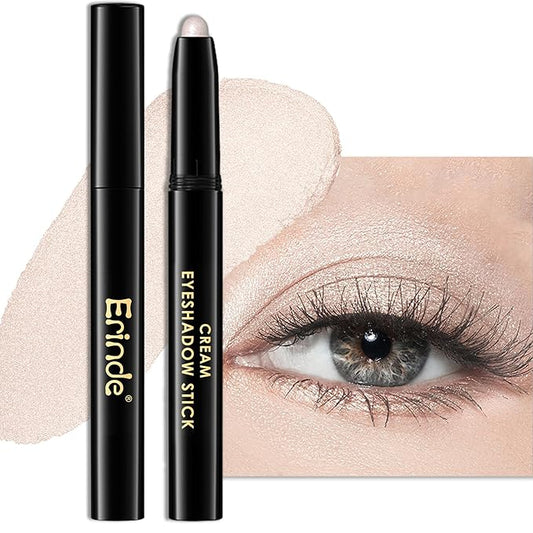 Erinde Waterproof Cream Eyeshadow Stick, Light Champagne Beige Shimmer Eye Shadow Sticks, Cream to Powder Eyeshadow Crayon, Buildable Blendable Long-Lasting Eye Shadow Stick, Vegan & Cruelty-Free, 06