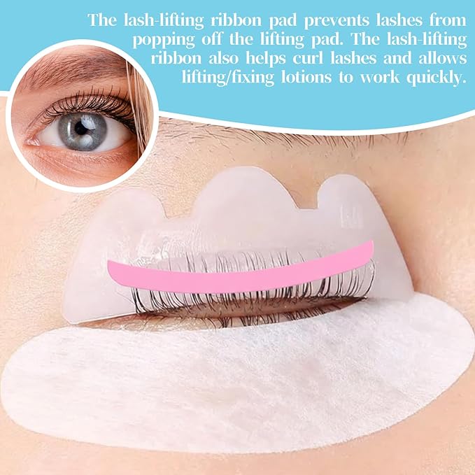 25PCS Lash Lift Rods Ribbon Kit, 24 Pcs Reusable Silicone Eye-Lash Lift Pads Perm Ribbon Eyelash Lifting Tape with 1pc Stainless Steel Lash Separator Tool