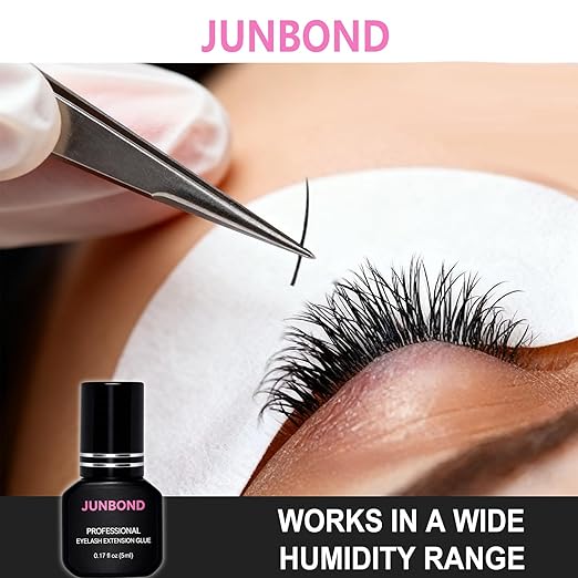 Sensitive Eyelash Extension Glue Extra Strong Professional Lash Glue 1 Sec Drying time | 7-8 Weeks Long-Lasting | Waterproof Black Adhesive for Semi Permanent Extensions Salon Use 5ml