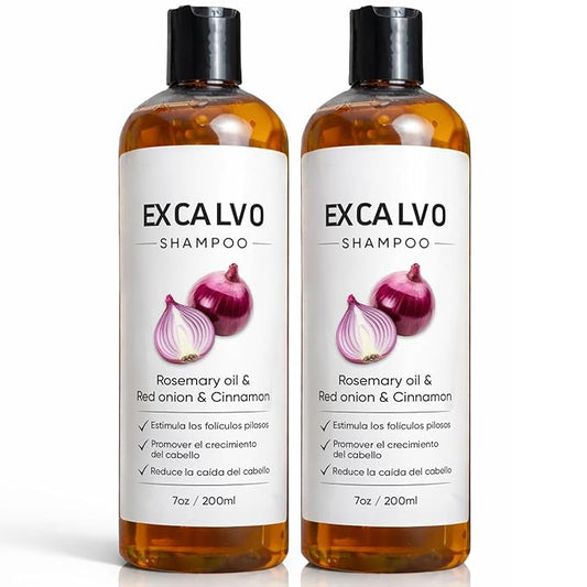 Lexenic Excalvo Shampoo - Excalvo Shampoo Para Hombre with Rosemary Oil & Red Onion & Cinnamon Extract, Menos Caída, Más Densidad, Raíces Más Fuertes, 7oz/200ml (2)