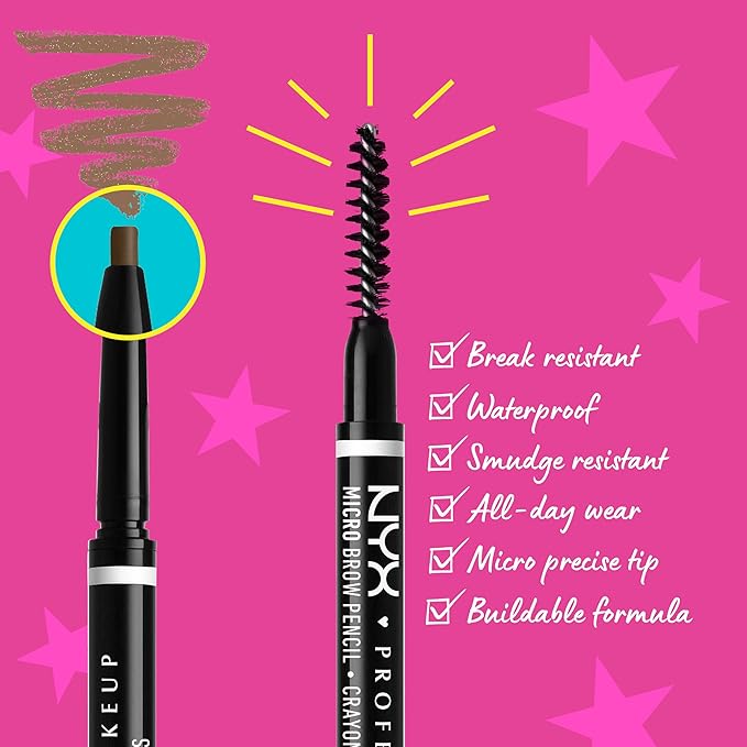 NYX PROFESSIONAL MAKEUP Micro Brow Pencil, Precise Eyebrow Pencil - Taupe