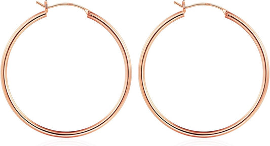 M MOOHAM 14K-Gold-Plated Hoop Earrings for Women - Hypoallergenic 14K Gold 925 Sterling silver-plated Post Sensitive Ears Nickel Free Hoops Earrings Set for Women Jewelry Lightweight 13-60mm