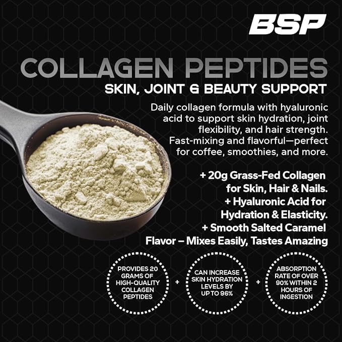 Benavidez Collagen Peptides – Unflavored | 20g Hydrolyzed Protein Powder with Hyaluronic Acid | Skin, Hair, Nails & Joint Support | Grass-Fed, Keto & Paleo Friendly | 1.25 lb (567g)