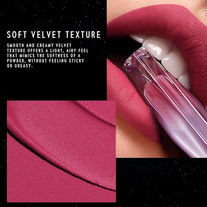 NEBULA VELVET LIP CREAM-Long Lasting Lip Stain, Waterproof and Transferproof Lip Tint, Matte Finish, Smooth Out Lip Lines, Lightweight & High Coverage, Stocking Stuffers (03 ELARA)