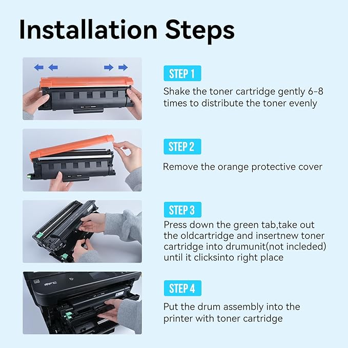TN830XL Toner Compatible Replacement for Brother TN830 XL TN830XL Toner for Brother Printer for HL-L2460DW DCP-L2640DW MFC-L2820DW HL-L2405W HL-L2400D HL-L2480DW MFC-L2820DWXL Printer (Black, 4 Pack)