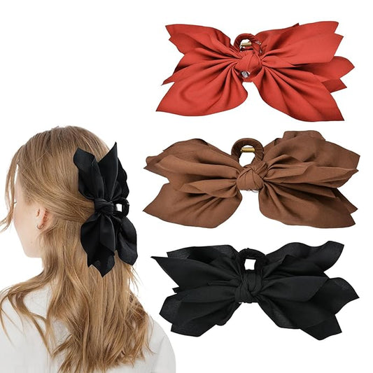 Bow Claw Clips Hair Clips Big Hair Bows for Women Butterfly Styling Large Hair Clips for Thick Hair for Girls Hair Accessories for Teen 3PC Christmas Valentine