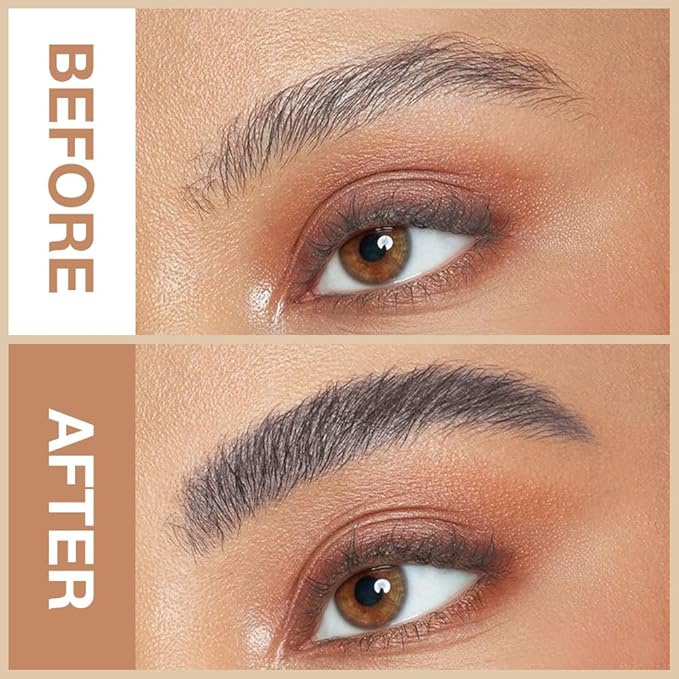 4 Packs Retractable Eyebrow Pencils for Women, Waterproof Ash Gray Eye Brow Pen with Brush for Eye Makeup, Dual-Sided Soft Ultimate Definer Sticks, Fine Tip lapiz de cejas