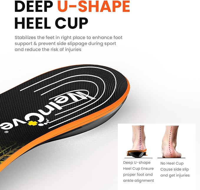 Plantar Fasciitis Arch Support Insoles - Welnove Heavy Duty High Arch Inserts Standing All Day, Fatigue Reduce - Orthotic Cushion for Foot Pain, Flat Feet, Heel Spurs, Man & Women, Fit Most Shoes (L)