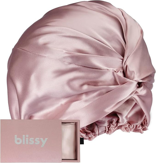 BLISSY Silk Bonnet For Sleeping For Long And Curly Hair - 100% Pure Mulberry Silk 22 Momme 6a High-grade Fibers