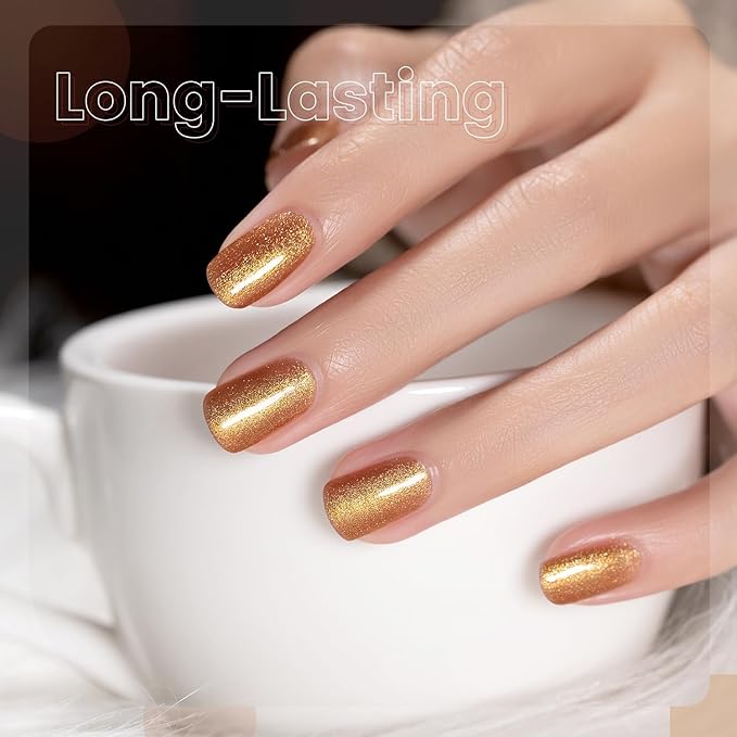 RARJSM Nude Glitter Gel Nail Polish Bronze Golden Rainbow Glitter Chunky Iridescent Sparkle Shimmer Diamond Transparent Gel Polish Single Bottle Soak off UV LED Cured for Home Salon Manicure