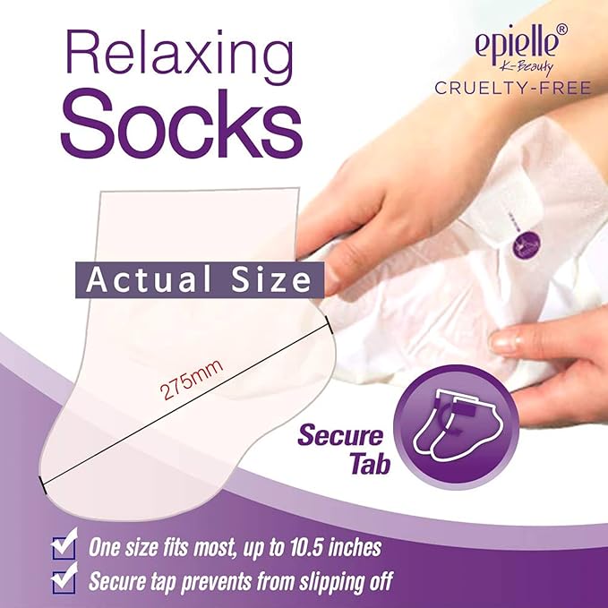 Epielle Relaxing Foot Mask 6 Pairs, Soften and Restore with Melatonin & Lavender Extract, Deep Moisturizing Socks for Dry, Cracked Feet, Self Care Gifts for Women, Spa Kit, Stocking Stuffers