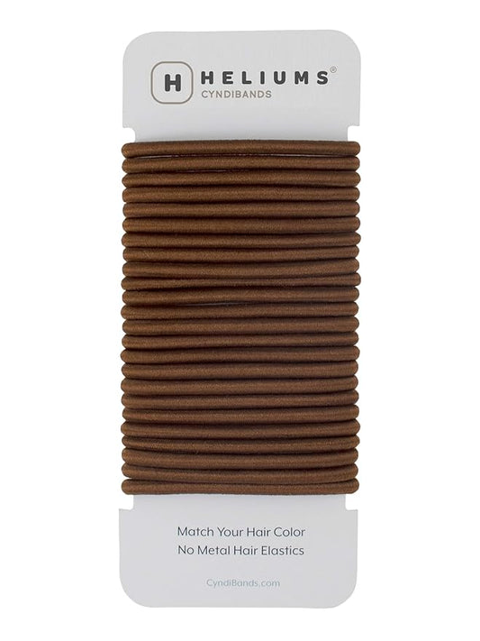Cyndibands Elastic Hair Ties – Brown - No Damage 4mm Ponytail Holders for Women & Kids, 24-Pack Hair Elastics in Neutral Colors