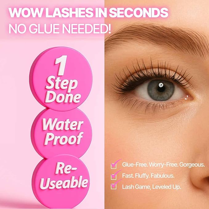 CLIONE PRIME Korean Self Adhesive Lash Clusters Voluminous Look No Glue Press On Pre Bond Lash Clusters Fluffy Self Adhesive False Eyelashes No Glue Needed Reusable Wispy Eyelash Extensions