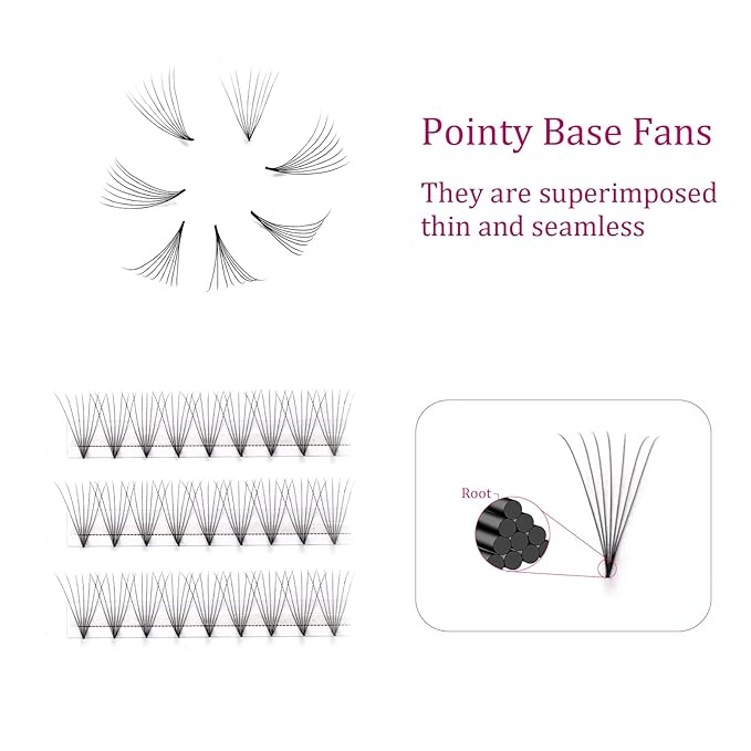Premade Volume Eyelash Extensions 3D 5D 8D 0.07 0.10 Premade Fans C D Curl Volume Lash Extensions Pro Ponit Middle Stem Eyelash Extension Premade Fans (8D-0.07-C, 13mm)