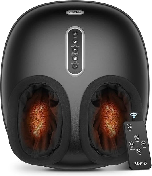 RENPHO Foot Massager with Heat, [2026 Upgraded] Birthday Gifts for Women Men Elderly, FSA Eligible Shiatsu Foot Massager for Plantar Fasciitis, Deep-Kneading, Air Squeezing Feet Massager, Size 12 DG