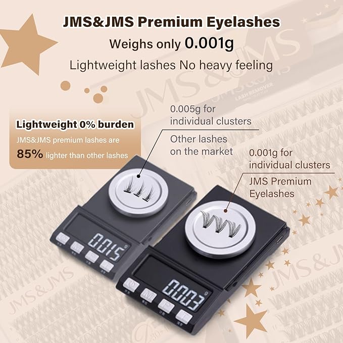 JMS&JMS DIY Lash Extension Kit 280PCS Lash Clusters Kit 30D+40D D Curl 9-16MIX Cluster Eyelash Extensions Kit with Lash Bond and Seal, Lash Remover, Lash Tweezers at Home