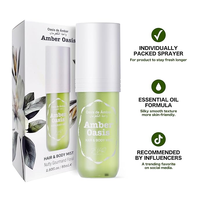 JA VEIR Body & Hair Fragrance Mist Original Perfumed Vanilla Spray for Women (Amber Oasis)