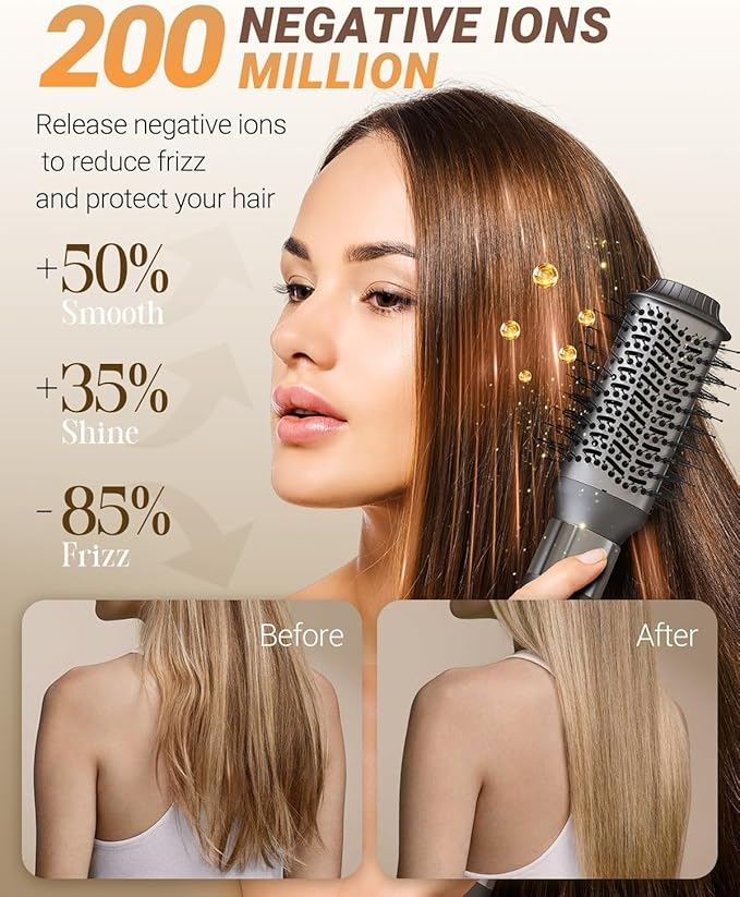 IBAYS Hair Dryer Brush 6 in 1 Hair Styler, 110,000 RPM High-Speed Negative Ionic Hair Dryer, Auto Curl Frizz-Free Blow Dryer Brush for Curling Volumizing Straightening Styling