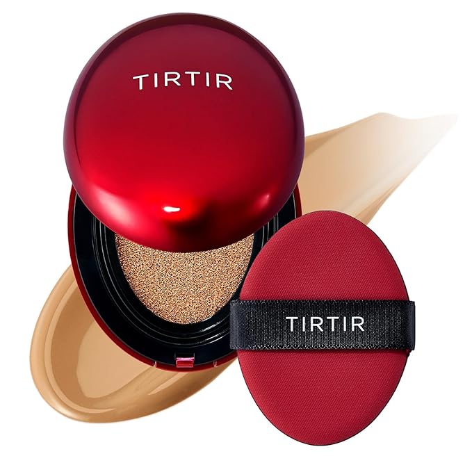 [*Mini Size*] TIRTIR Mask Fit Red Cushion Foundation | Full coverage, Weightless, Skin fit, Satin Glow Finish, Korean Makeup, beauty, Tattoo cover up, Buildable (#30N Rich Honey, 0.15 Fl Oz)