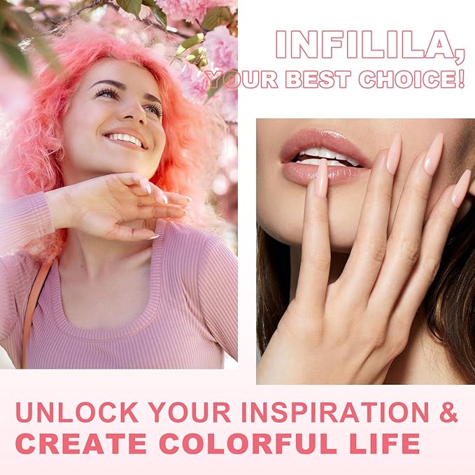 NXJ INFILILA Light Pink Gel Nail Polish, 15ml Baby Milky Pink Soak Off UV LED Gel Polish Long Lasting Shiny, Nude Jelly Sheer Translucent Color for Salon and Nail Art DIY at Home N10