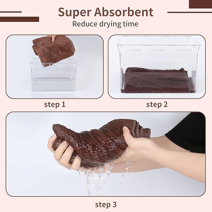 Laojbaba Microfiber Hair Towel Quick Dry Hair Towel Hair Drying Towels Suitable for All Kinds of Hair Ultra Absorbent Long and Thick Hair 24X48inch Dark Brown (1pcs)