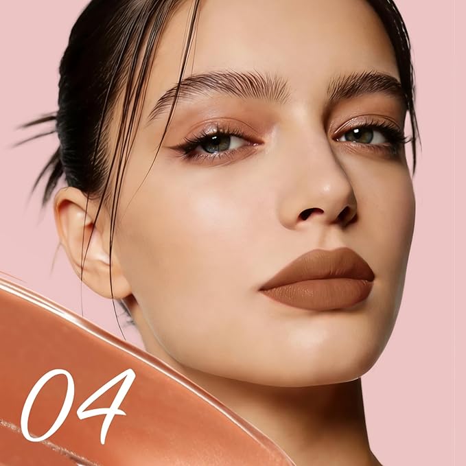 CARSLAN Stay Locked Lip Tint, Quick-Dry Long Lasting Transfer Proof Matte Lip Stain, Moisturizing Glow-Boosting Lightweight Lipstick (04)
