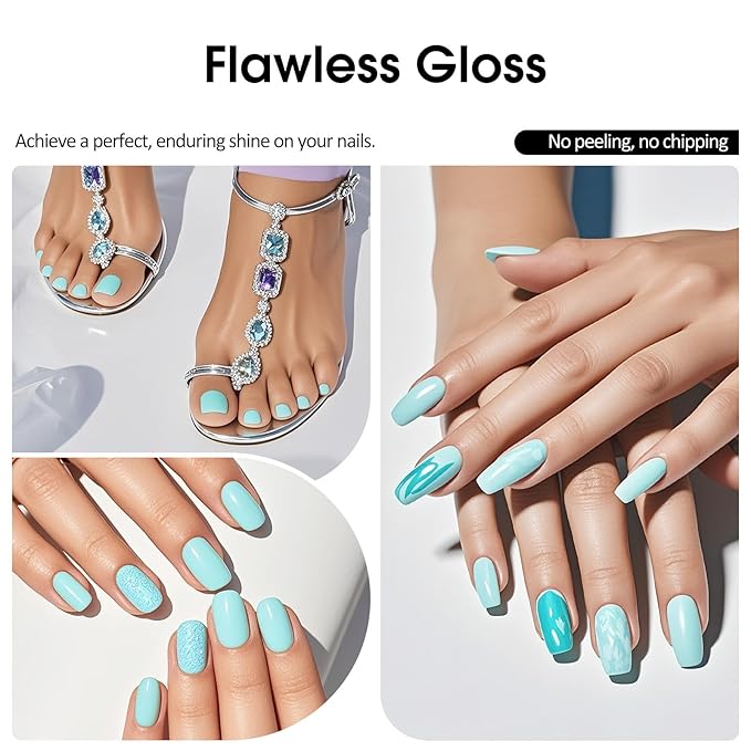 VENALISA Baby Blue Gel Nail Polish, 1 Pcs Light Blue Gel Polish Pastel Bright Color High Gloss Soak Off U V Nail Manicure Salon and DIY at Home Gifts for Women