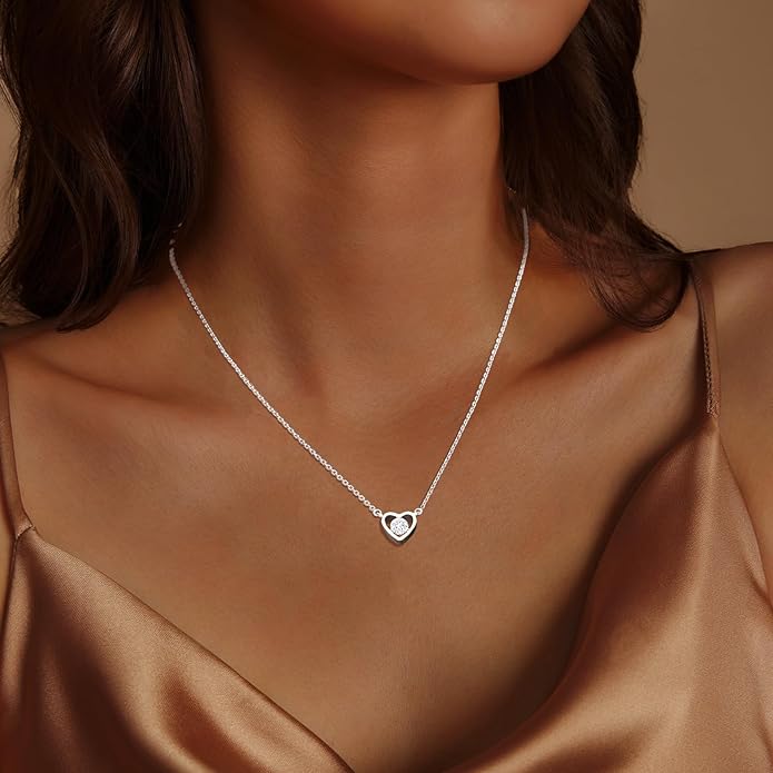 Luxval Diamond Pendant Gold Necklace for Women，Dainty 18k Gold Plated Choker Necklaces Simple Gold Jewelry Gifts for Women Girls
