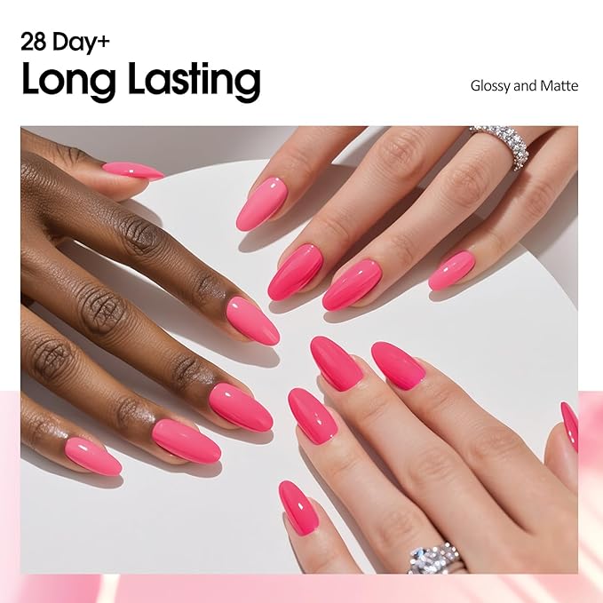 VENALISA Pink Gel Nail Polish, 1 Pcs Pink Gel Polish Color High Gloss Soak Off U V Nail Manicure Salon and DIY at Home Gifts for Women