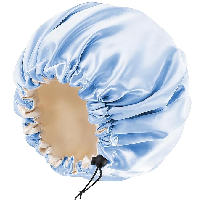 Satin Silk Bonnet For Curly Hair Bonnet Braid Bonnet For Sleeping Bonnets For Women Large Double-layer Adjustable