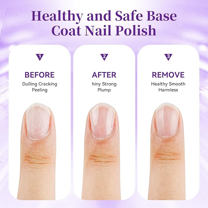 OpenLive 16.5ml Base Coat Nail Polish, Quick Dry Large Volume Base Coat, Color Lock Strengthen Nails for Women Salon DIY Nail Art